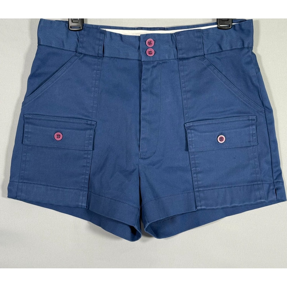 Vintage Eddie Bauer Women's Cargo Shorts‎ 32x3" Rise Blue Hiking Outdoor Rare